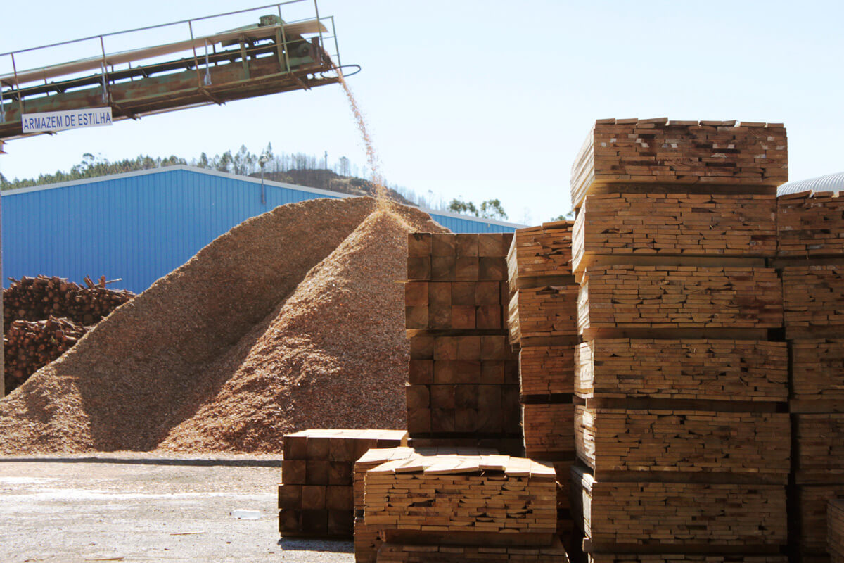 estilha e barrotes, produção de madeira para construção alfarigor